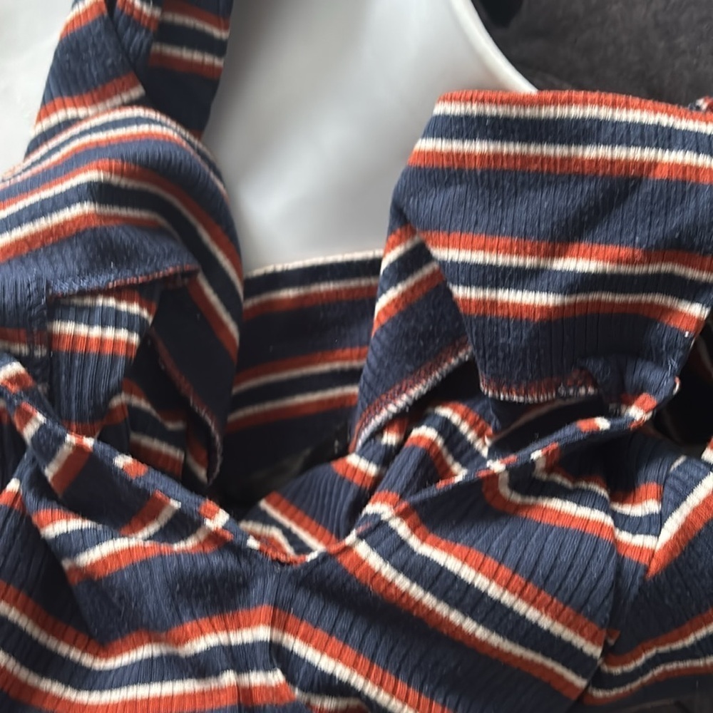 Vintage rugby cropped knit long sleeve top Sz M - Picture 8 of 8